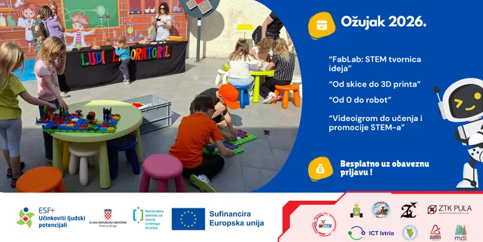 Level Up STEM: Javni poziv za sudjelovanje na radionicama u ožujku